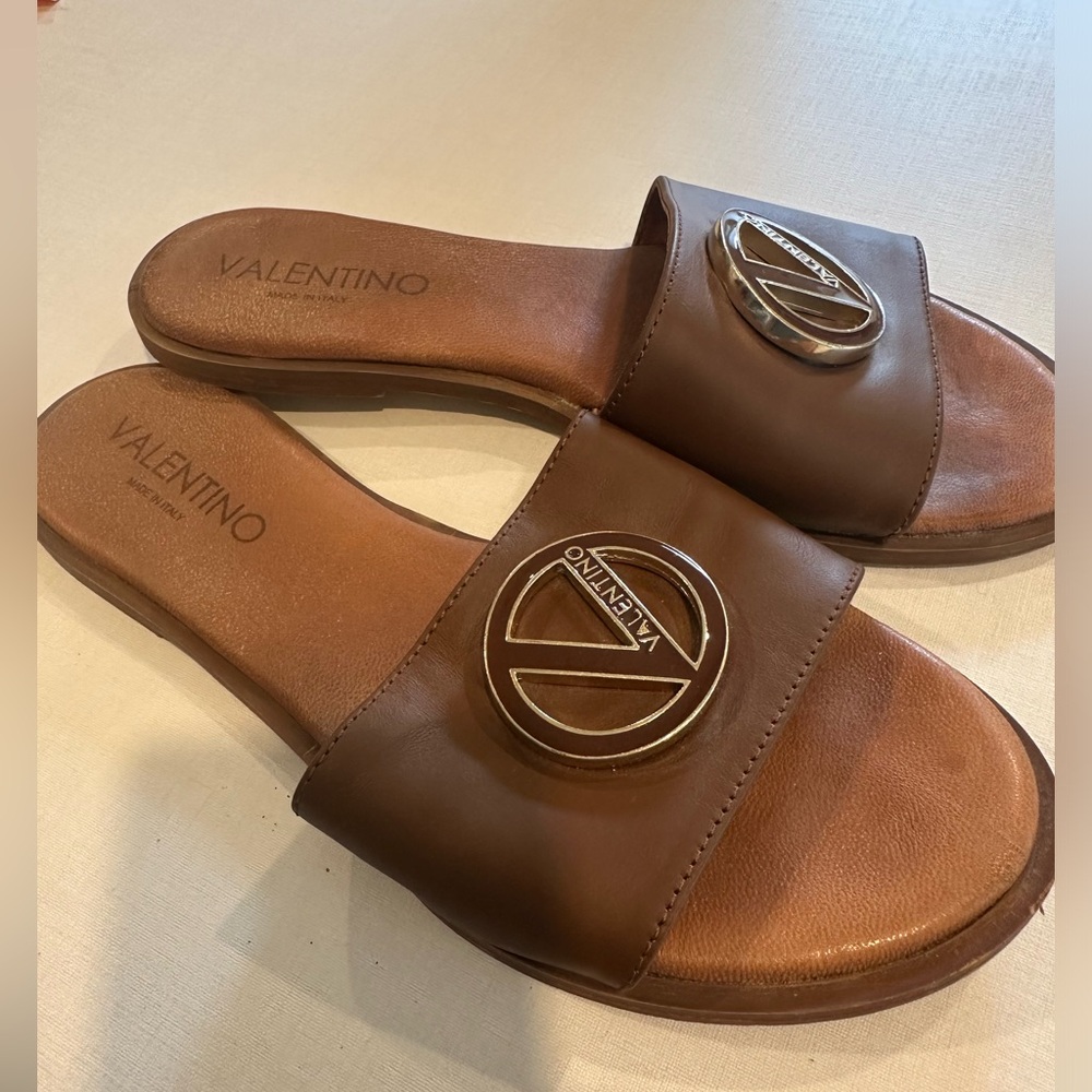 Valentino Brown Leather Sandals